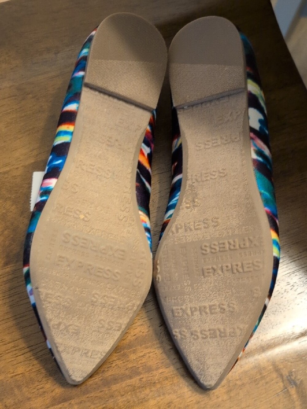 Express Multicolor Abstract Print Pointed-Toe Flats - Picture 5 of 5